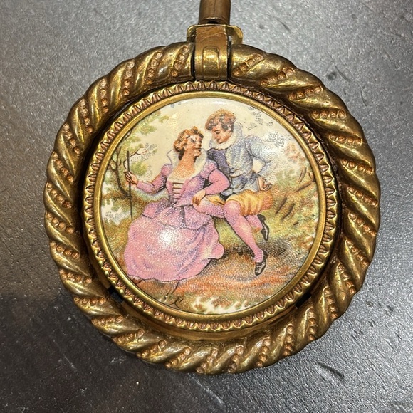 Other - Vintage brass pull with Pastoral Scene